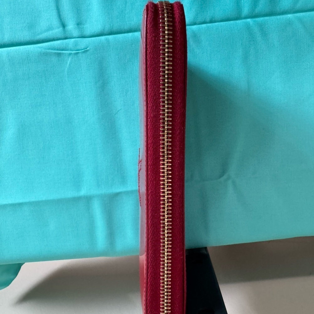 YSL Red Patent Leather Zip Wallet - Picture 7 of 14